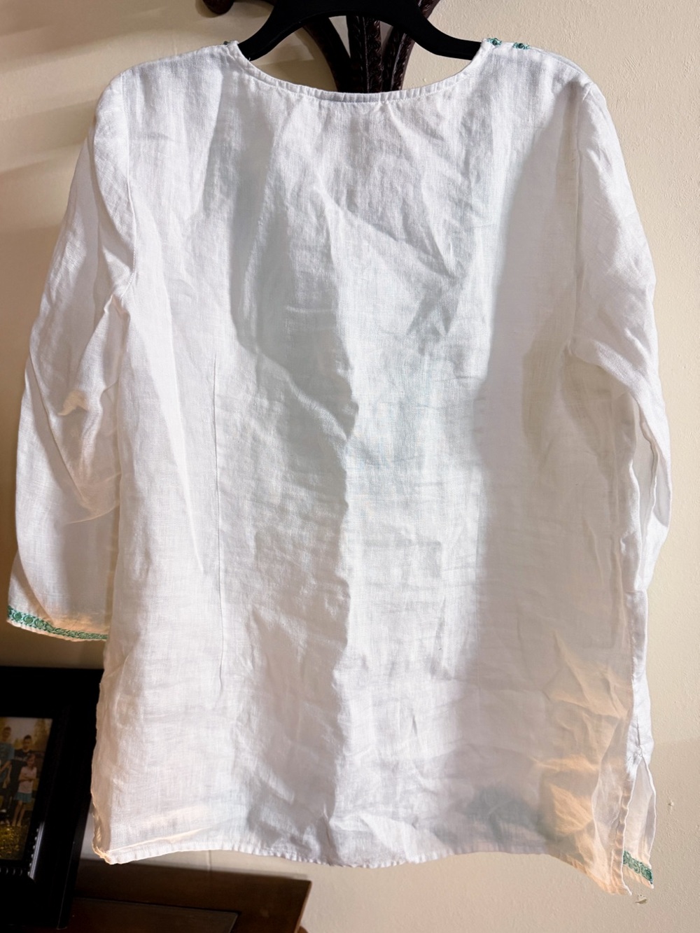 Charter Club Luxury Tunic Women’s Large 100% Linen Breathable Boho Embroidered - Picture 3 of 11